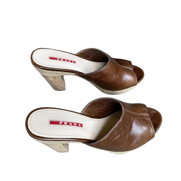 Prada Brown Platform Mules - Picture 3 of 7
